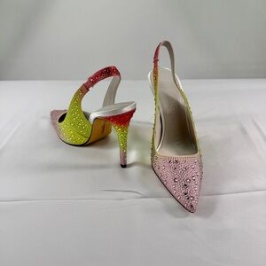 Karl‎ Lagerfeld Slingback Pumps Multicolor Rhinestone Women's Size 5.5